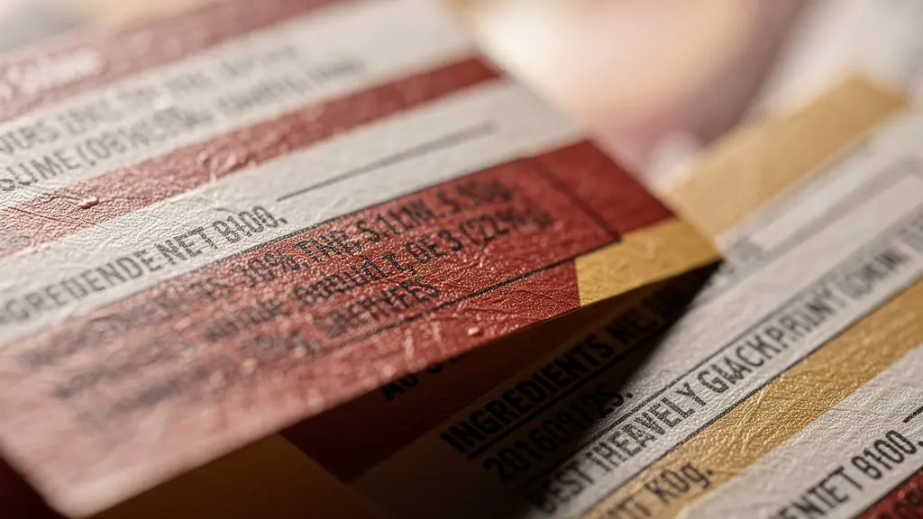 Gros plan sur une étiquette de produit alimentaire montrant les détails à vérifier