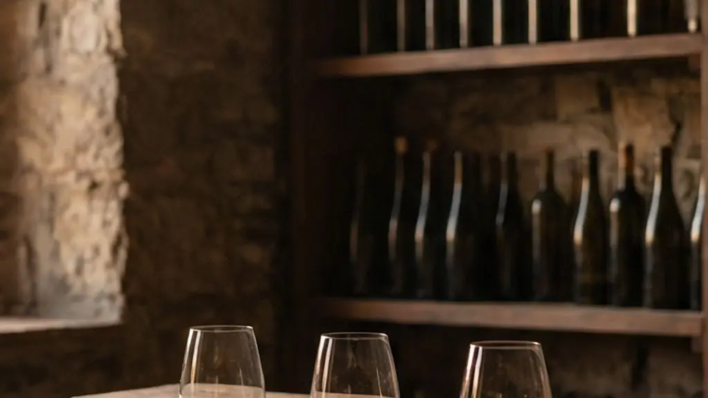 Dégustation de vin dans une atmosphère intimiste avec verres à la lumière dorée