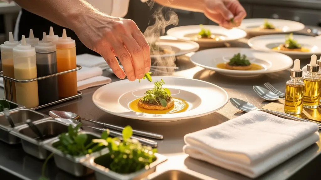 Organisation ergonomique d'un poste de dressage en cuisine professionnelle